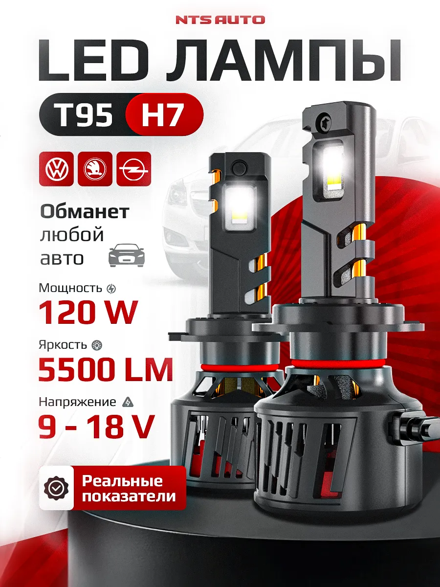 Светодиодная лампа T95 H7/H18